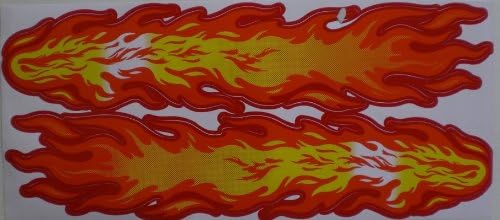 Flames Fire Sticker Decal Tuning 1 Sheet: 40 cm x 18 cm for Sports Skateboard Bicycle Motorbike Car etc