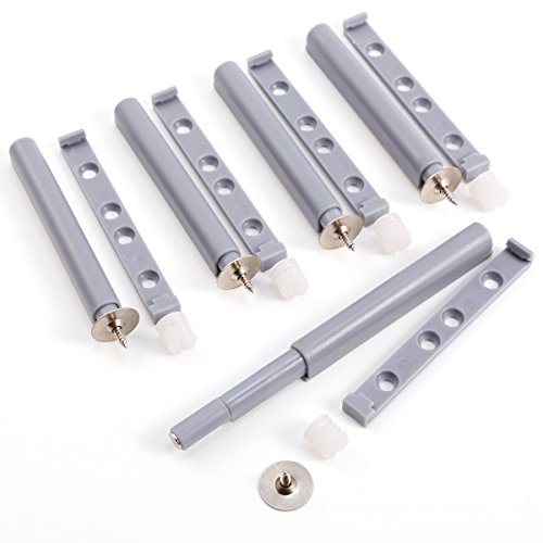 Lot de 5 Systèmes d'ouverture Push to Open Amortisseur Poussoir pour Porte, Armoire, Tiroir, Fermeture magnétique touche loquet