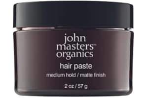 JOHN MASTERS ORGANICS JMO pasta do włosów z matowym wykończeniem – pasta do stylizacji średniej grubości do krótkich i długich włosów – z organicznym ekstraktem z miodu i ryżu – dla mężczyzn i kobiet – 57 gramów