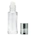 12 Pcs x 5ml Empty Clear Glass Roll-On Attar Bottles For Essential Oil Wholesale Refillable Aromatherapy Perfume Bottles With Silver Cap