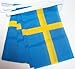 Produktbild FAHNENKETTE SCHWEDEN 6 meter mit 20 flaggen 21x14cm - SCHWEDISCHE Girlande Flaggenkette 14 x 21 cm AZ FLAG
