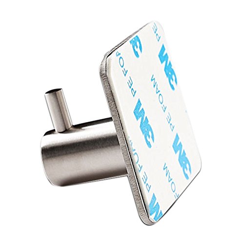 btsky 4 Stück Stilvolle gebürstet 304 Edelstahl 3 m selbstklebend Badezimmer WC Schränken Bademantelhaken Handtuch Rack Rail 1-hook - 3