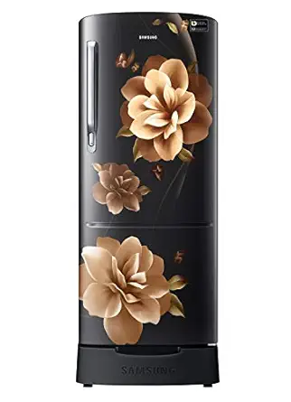 Samsung 192 L 3 Star inverter Direct Cool Single Door Refrigerator (RR20A282YCB/NL, Camellia Black, Base stand drawer)