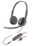 EQ dinámico Plantronics Blackwire 3225 Binaural Diadema Negro - Auriculares con micrófono (Centro de Llamadas/Oficina, Binaural, Diadema, Negro, Digital, Alámbrico)