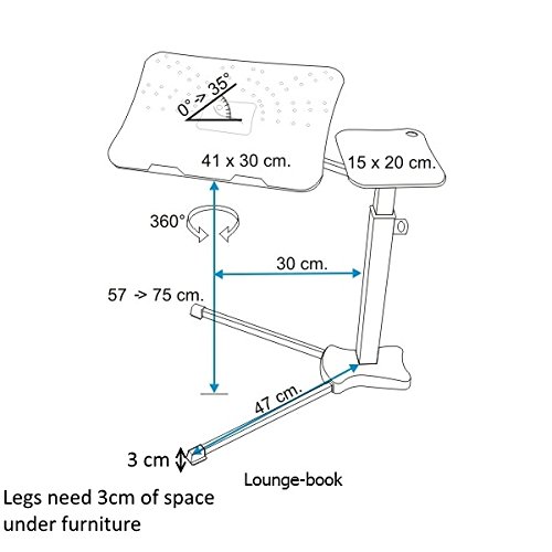 Laptop Ergonomic Desk - Lounge-book White