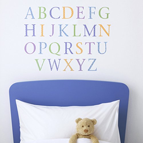 Childrens Alphabet Wall Stickers, 26 stickers A-Z, Harlequin Pastels