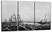Produktbild J. C. Wales - New York Bay und Hafen (ca. 1883), 120 x 80 cm (Dreiteiler, 3 x 40x80cm) (weitere Größen verfügbar), Leinwand auf Keilrahmen gespannt und fertig zum Aufhängen, hochwertiger Kunstdruck aus deutscher Produktion (Alte Meister bis Moderne Kunst).