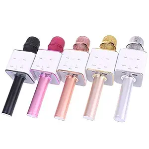 UNIQUE KING NAME OF TRUST Handheld Wireless Mike | Multi-Function Bluetooth Karaoke Singing Mic with Microphone Speaker and Audio Cable for All Smart Phones (Pink)