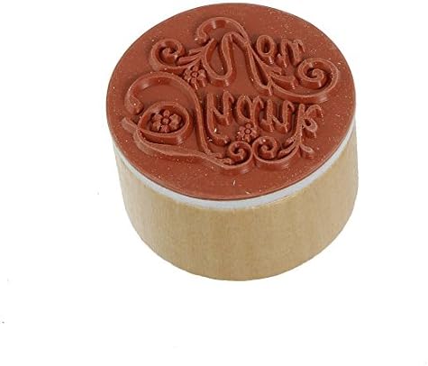 onewiller Wooden Rubber Stamp Round Shape Handwriting Wishes Benediction Craft(Thank You)