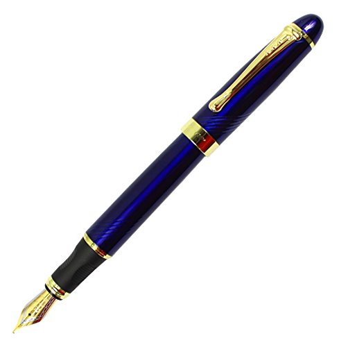 Gullor Pluma de Jinhao fuente x450 profundo giro azul y oro