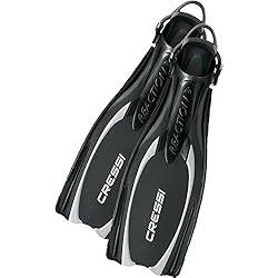 Cressi Reaction EBS - Aletas de buceo, color negro/plateado, talla M-L