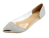 AgeeMi Shoes Mujeres Sequin Sólido Puntera en Punta Sin cordones...