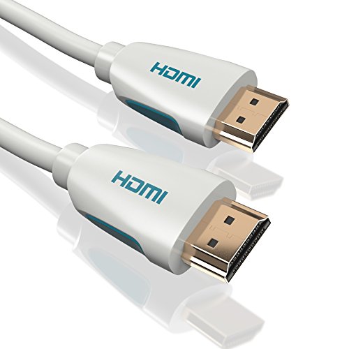 1,5m HDMI Kabel Weiß 1.4a / 2.0 Ultra HD 4k| High Speed with Ethernet | neues Modell 2016 / Kabel 3 fach geschirmt / inkl. Stecker- und Kontaktschirmung | 4K Ultra HD 2160p / Full HD 1080p | 3D / ARC / CEC |weiss 1.5 Meter