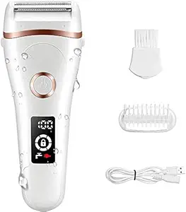 TOUARETAILS 3 in 1 Electric Body Razor For Women -Women Shaver Bikini Trimmer Body Hair Removal Epilator for Legs and Underarms Rechargeable Wet and Dry Painless Cordless with LED Light- White