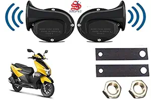 SHOP4U Snail Shape windtone Horn for TVS NTORQ 125 (Trumpet Sound, 12V)