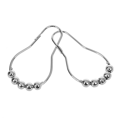 Duschvorhang Ringe – TOOGOO(R) Luxus-Metall Duschvorhang Ringe mit leichten Gleitrollen - 3