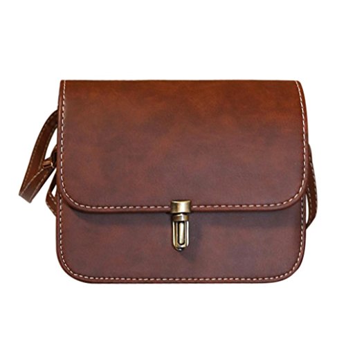 OHQ Sac à BandoulièRe En Cuir à La Mode Pour Femme Marron Noir Gris Rose Café Femmes Lady En Cuir Satchel Sac à Main éPaule Fourre-Tout Messenger Crossbody Bag (café)