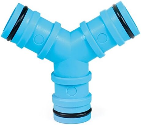 Hozelock Compatible 3-Way Connector 1" Garden Water Joiner Tube Hose Pipe Blue-L.