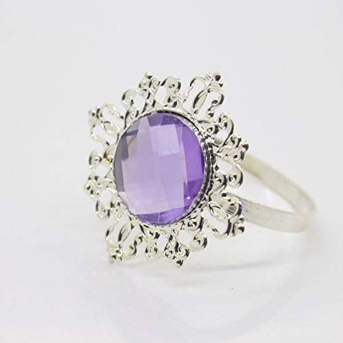 10pcs Purple Diamond Napkin Ring for Table Kitchen Serviette Holder Wedding Banquet Dinner Christmas Decor Favor