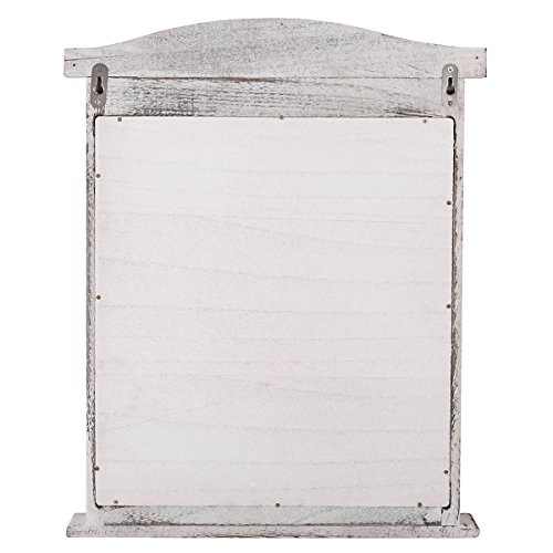 Wandspiegel Spiegelfenster mit Fensterläden 53x42x5cm ~ weiß shabby - 8
