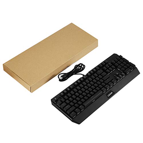 Preisvergleich Produktbild LESHP Gaming Industrie Büro USB Mechanische Tastatur mit LED Hintergrundbeleuchtung Schwarz für professionelle Internet-Nutzer Wired