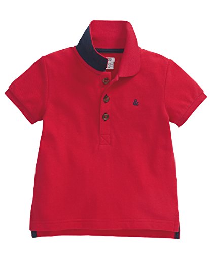 Mamas and Papas Baby-Boys Polo Plain Polo Shirt, Red, 12-18 Months (Manufacturer Size:12-18)