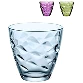 Bormioli Rocco Set of 6 Flora Glass Low Glasses 26 cl | Green, Glass, Low Format, Embossed Finish, 6 Pieces