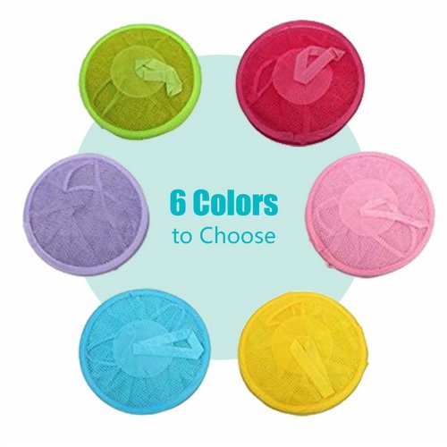 LIVEHITOP 3 Stück Set Mesh Hängender Speicher Korb, 3 Tier Zusammenklappbare Network Storage Raum speichern Beutel Organisator für Kleine Kleidung (Blau, Grün, Gelb) - 7