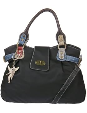 Modell Elly: Padlock Handtasche in schwarz Schultertasche Shopper Tasche von M. Kossberg