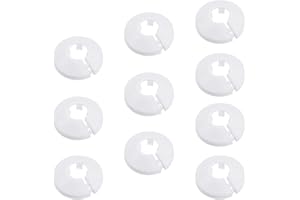 NITAIUN 10 Pezzi Rosetta Copertura per Tubi Copri Tubi Termosifoni Pipe Collar in Plastica Copritubo Radiatori Morsetti per Manicotto Foro 16 mm Diametro Tubi di Riscaldamento (Bianche)