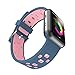 Price comparison product image Chok Idea Watchband Compatible With Apple Watch Strap 38mm 40mm,Breathable Two-Tone Style Soft Silicone Sport Strap Replacement for iWatch Apple Watch Strap Series 4,Series 3,Series 2 1,Blue-Rose