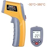Tacklife IT-T02 Classique Thermomètre Infrarouge Sans Contact Laser de -50°C à 380°C Infrarouge Thermomètre Numérique avec Ecran LCD Rétroéclairé Garantie 24 Mois Pile Fournie Jaune