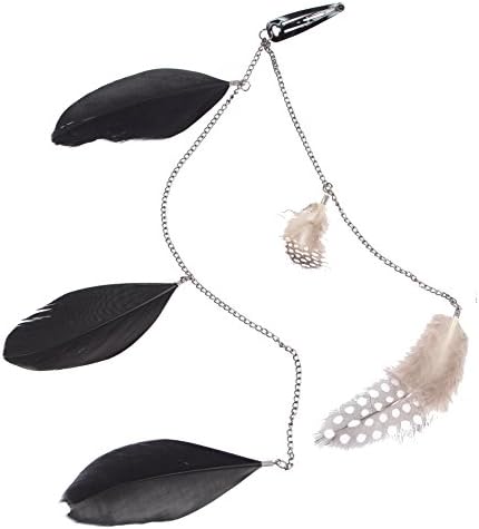 Just Fox Hair Clip Hair Chain with Feathers in 6 different colours