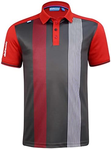 Bunker Mentality CMax Vertical Pinstripe Tech Golf Polo Shirt - Grey - XXXL