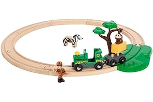 BRIO - Set de Inicio Ferracarril Safari, Ferrocarriles, Set de Construcción de Madera, Tren Juguete, Juguetes Niños 3 Años o más, Juegos Educativos 3 Años