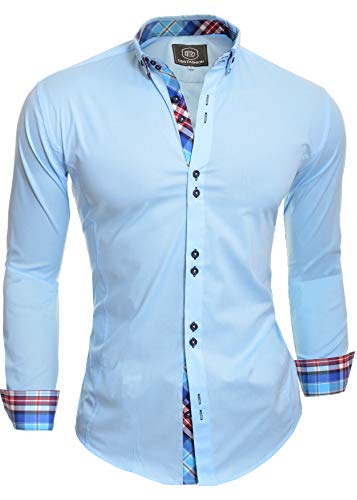 D&R Fashion la Manera Elegante con Camisa Cuello clásico del diseño Delgado Fit Italiana