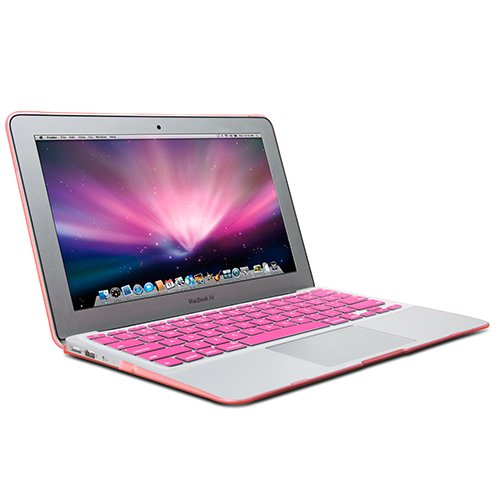 GMYLE 4 im 1 – GMYLE Ultra Slim Matte Gummierte Plastik Harte Hülle Case for Macbook Air 11 Zoll & Tasche & Clear Display Schutz & Silikon Tastatur Abdeckung – Rosa - 2