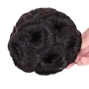 Kidzoo Artificial Juda Extension for Bun Decoration Hair Extension for Women & Girls Bridal Hair Bun With Claw Clips Hair Accessories Black Colour (Hairclip Bun Hair Extension)