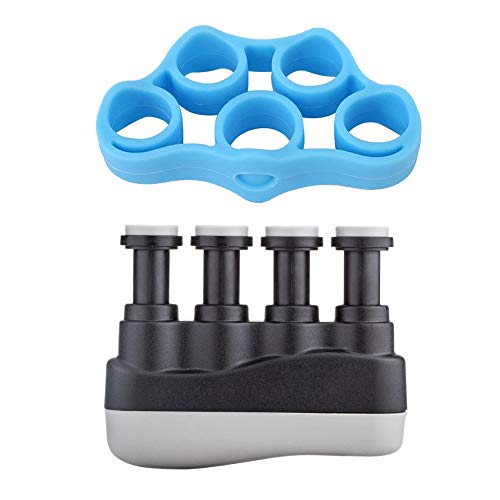 kungfu Mall Finger Strengthener, Hand Finger Stretcher Strength Trainer Portable Finger Exerciser Grip Trainer Strengthener for Guitar Bass Piano or Therapy