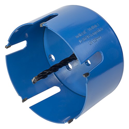 Wolfcraft 3887000 3887000-1 Sierra de Corona Universal Completo con vástago Hexagonal y Broca de centrado CT, Profundidad de Corte 60 mm diam. 105 mm