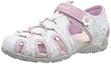 Zapatos Geox Jr Sandal Roxanne B, Sandalias Punta Cerrada para Niñas, White/Pink C0406, 25 EU