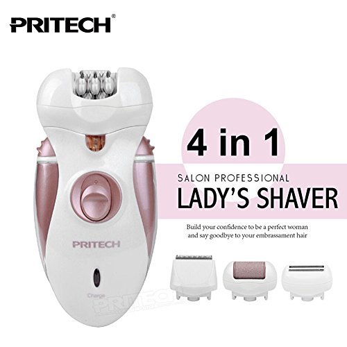 Pritech - Appareil 4 en 1 - Epilateur - Rasoir - Tondeuse - Pédicure - Recheargeable