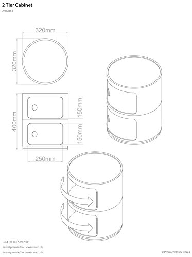 Premier Housewares ABS 2-Tier Cabinet with Gloss - Hot Pink