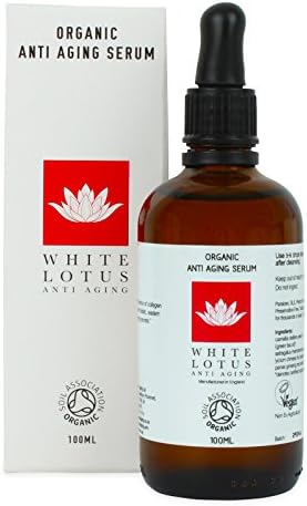 White Lotus- Organic Anti Aging Serum 100mL- Green Tea Oil, Proven Scientifically to Rejuvenate Skin Cells- Non-oily, High in Antioxidants & Vitamin C- A Perfect Anti Ageing Serum