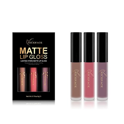 Sannysis_Belleza Sannysis maquillaje líquido, Barra de labios Barra de labios mate Permanente / Lip Gloss urable y resistente al agua D