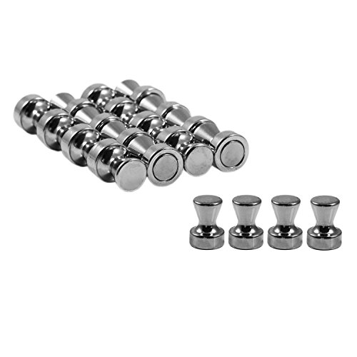 Magnetastico® | 20 Stück sehr starke Kegelmagnete aus Stahl mit Neodym N42 Magnet | Größe Ø 12 x 16 mm & vernickelt | Sehr starke magnetische Karten-Pins, Push Pins, Büromagnete – Perfekt für Büro, Karten, Whiteboards, Kühlschränke & Magnettafeln - 4