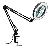 SMAYLİNG B&uuml;y&uuml;te&ccedil;li LED Masa Lambası &ndash; 5X HD Optik Cam, 3 Işık Modu, Ayarlanabilir Kol, USB G&uuml;&ccedil;, Mandallı Masa Tipi &Ccedil;alışma ve