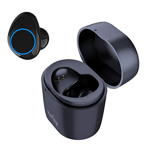 HolyHigh Auricular Bluetooth 5.0 Invisible, Auricular Inalámbrico, Auriculares Bluetooth Manos Libres, Mini Auricular In Ear con Caja de Carga Portátil Micrófono para iPhone, Android