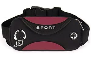 LEXICANMHS Sac Banane de Jogging pour Enfants, Ceinture de Course pour téléphone Portable, clés de Smartphone, Sac Banane pour téléphone Portable pour garçons et Filles, Logo réfléchissant (Rouge)