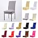 Solid Color Polyester Spandex Dining Stool Chair Cover Slipcover White